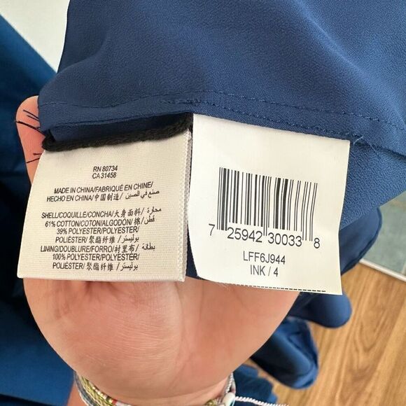 BCBGMaxazria Women’s Strapless Blue Ink Pleated Bow Maxi Occasion Gown - Picture 14 of 15